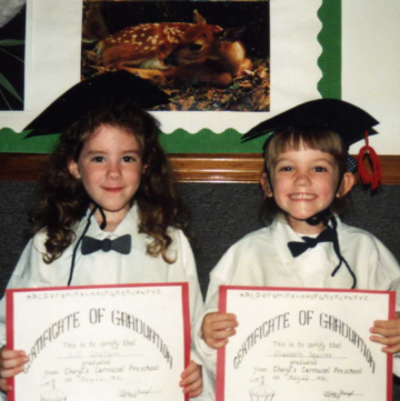 two girls graduating from preschool